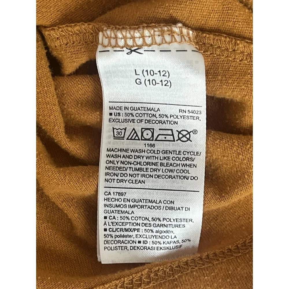 Old Navy Youth T-Shirt Large Mustard Surfing Graphic Tee